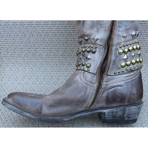 Old Gringo Belinda Womens Size 7 B Brown Studded 18.5" Tall Western Boots - Picture 14 of 16